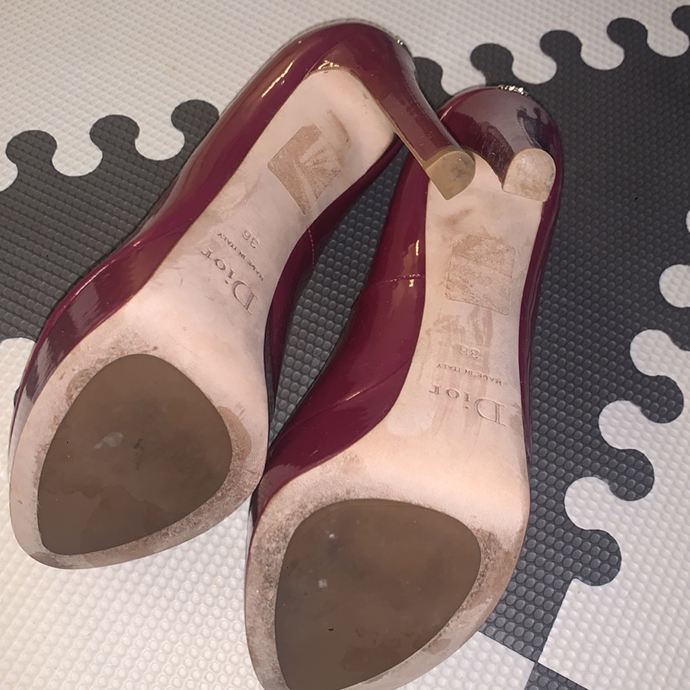 Burgundy Dior Peep Toe Pumps! - Picture 6 of 9